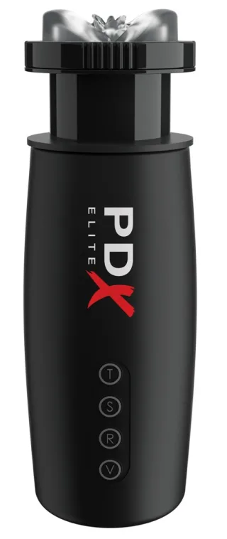 PDX Elite Masturbator Moto Bator 2 mit 5 Vibrationsmodi und 3 Saugmodi Schwarz