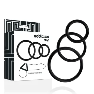 Penisring-Set 3-teilig Schwarz bis 3 cm