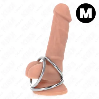 Penisring Dreifach Metall Gekreuzt Größe M Silber Ø 3,8 cm