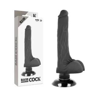 Realistischer Vibrator Base Cock 2-in-1 mit Fernbedienung Schwarz 18,5 x 4 cm