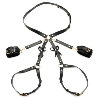 Bondage-Geschirr mit Schleifen Schwarz M/L
