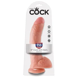 Dildo Realistisch mit Hoden Natur 22,9 cm