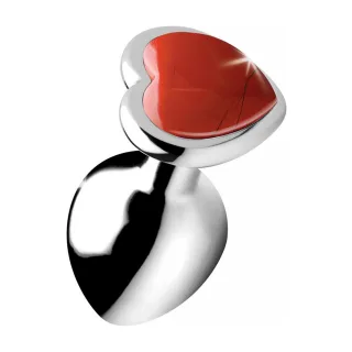 Analplug Jaspis Herz Rot 6,8 cm