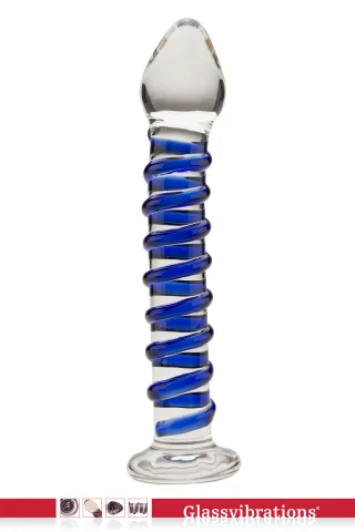 Glasdildo Blue Wave