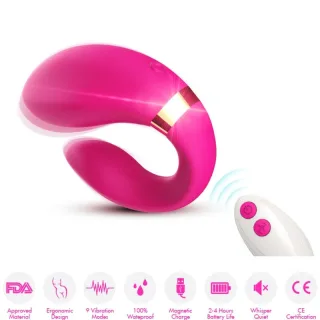 Paarvibrator Crescent mit Fernbedienung Fuchsia