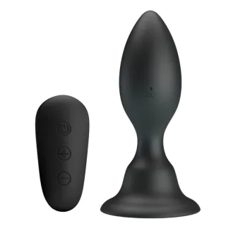 Analplug mit Vibration und Fernbedienung Schwarz 10,8 x 3,4 cm