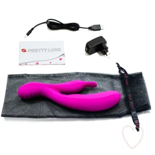 Rabbit-Vibrator Bliss mit vier Motoren Fuchsia 21 x 3,7 cm