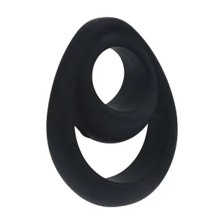 Penisring Double Ergo aus Silikon Schwarz