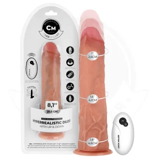 Realistischer Dildo Hyperrealistisch mit Saugfuß und Stoßfunktion Fernbedienung Natur 20,5 x 4,2 cm