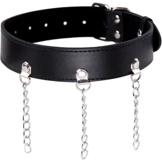 Halsband Ohmama Fetish mit drei Ketten Schwarz