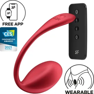 Vibro-Ei Satisfyer Shiny Petal tragbar mit App Rot