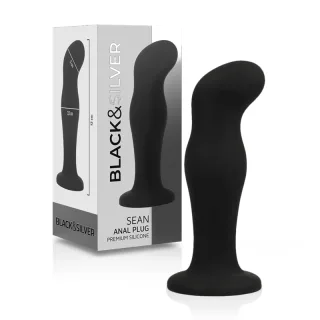 Analplug Black&Silver Sean aus Silikon Schwarz