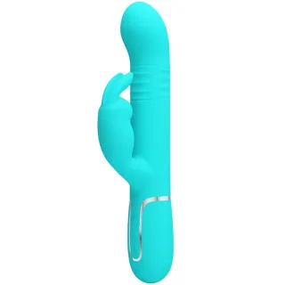 Rabbit-Vibrator Coale 4-in-1 mit Rollperlen und Stoßfunktion Türkis