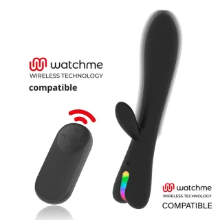 Rabbit-Vibrator Brilly Glam Erik mit Watchme-Fernbedienung Schwarz 13,5 x 5 cm