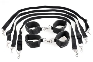 Cuff &amp; Tether Bettfessel-Set mit 4 Seilen inkl. Karabinern Fetish Fantasy Series...