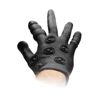 Stimulations-Handschuh Silikon Schwarz 28 cm