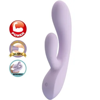 Rabbit-Vibrator Rosolyn biegsam mit 10 Modi Lila 19 x 3,6 cm