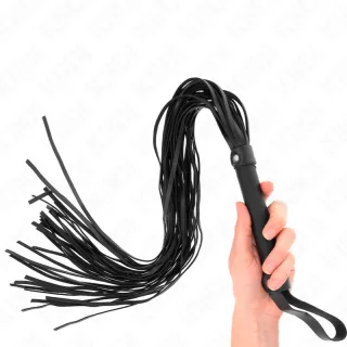Fetisch-Toy KINK Peitsche als langer Flogger Schwarz 60 cm