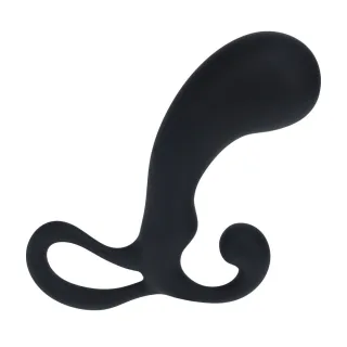 Prostata-Stimulator Bulb aus Silikon mit Schlaufe Schwarz L