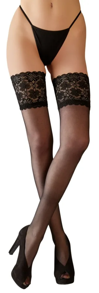 Cottelli - Halterlose Strümpfe - schwarz - 4XL