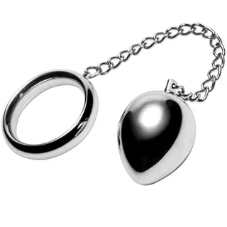 Penisring aus Edelstahl mit Kette und Gewicht Nr. 2