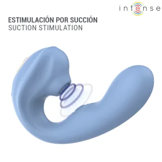 Auflegevibrator Intense Gina mit Saugöffnung und Einführarm Blau