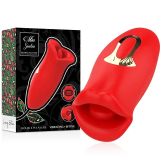 Auflegevibrator Sicilia in Mundform mit Beißfunktion Rot 13 cm