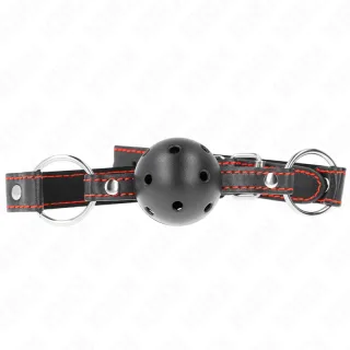 Fetisch-Toy KINK Knebel mit schwarzem Hohlball Schwarz