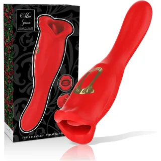 Auflegevibrator Siena mit Mund und Vibrationsschaft Rot