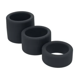 Hodenriemen-Set aus Flüssigsilikon 3-teilig Schwarz S/M/L