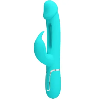 Rabbit-Vibrator Dejon 3-in-1 Modell 2 mit Stoßfunktion Türkis