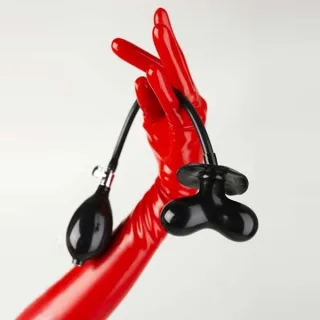 Latex-Butterfly Knebel - schwarz