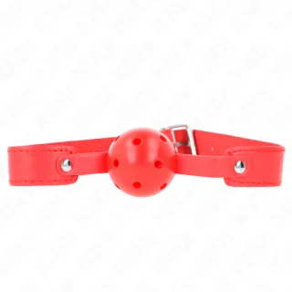 Fetisch-Toy KINK Knebel ganz in Rot mit Luftlöchern Rot 4,5 cm