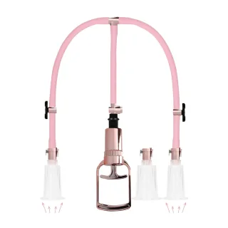 Klitoris- und Brustwarzenpumpen-Set Large Pink 76,5 cm