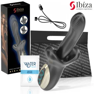 Rabbit-Vibrator Ibiza Technology mit Stoß- und Klopffunktion Schwarz