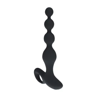 Analvibrator mit Perlenstruktur und Fernbedienung Schwarz
