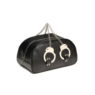 Handschellen-Reisetasche mit Griffen Schwarz 33 x Ø 17,8 cm