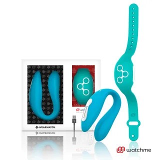 Paarvibrator Watchme Dual Blau mit Uhr Türkis