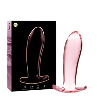 Analplug Nebula Modell 5 aus Glas Rosa 12,5 x 3,5 cm