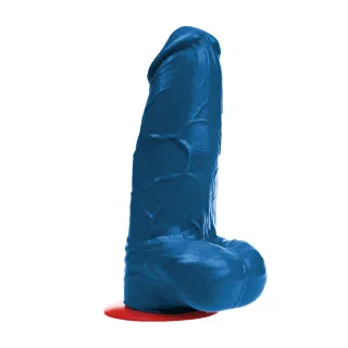Realistischer Dildo Freyr XL mit Hoden Blau 21 x Ø 9 cm
