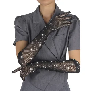 Handschuhe Subblime Netz mit Strass Schwarz S/M