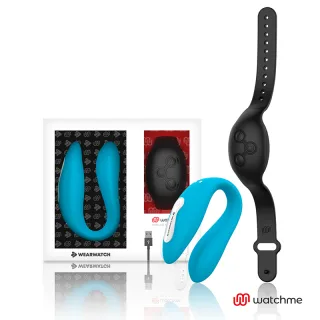 Paarvibrator Watchme Dual Blau mit Uhr Schwarz