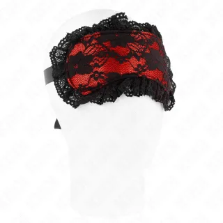 Augenbinde Spitze mit Satinbändern Modell 3 Rot 11 cm