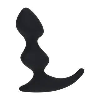 Prostata-Stimulator aus Silikon mit doppelten Rillen Schwarz Modell 2