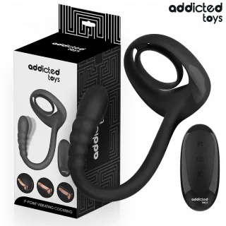 Penisring mit Analstab und Fernbedienung Schwarz 19,5 cm