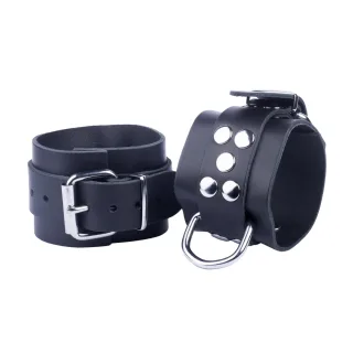Leder-Handschellen Ultra Schwarz