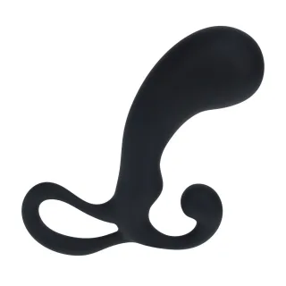 Prostata-Stimulator Bulb aus Silikon mit Schlaufe Schwarz S