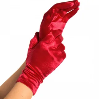 Handschuhe Satin kurz Rot