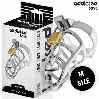 Peniskäfig Silver Lock M Silber 8,6 x 4,6 cm