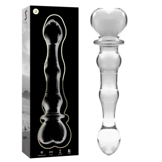 Glasdildo Nebula Modell 21 Transparent 20,5 x 3,5 cm